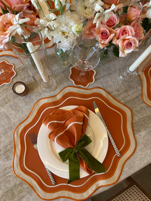 Lot assorti : 1 set de table, 1 serviette, 1 dessous de verre - Collection ALBA- SANS le rond de serviette