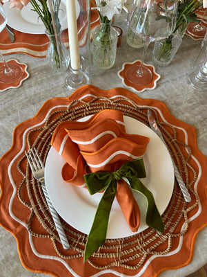 Lot assorti : 1 set de table, 1 serviette, 1 dessous de verre - Collection ALBA- SANS le rond de serviette