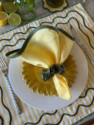 Lot assorti : 1 set de table, 1 serviette, 1 dessous de verre - Collection SUNNY - SANS le rond de serviette