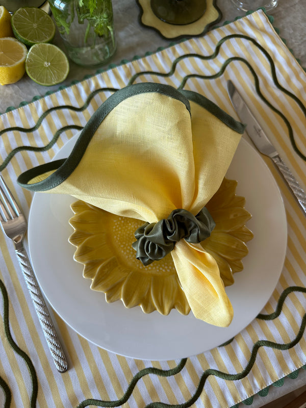 Lot assorti : 1 set de table, 1 serviette, 1 dessous de verre - Collection SUNNY - SANS le rond de serviette