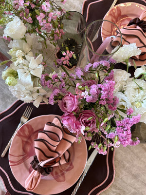 Lot assorti : 1 set de table, 1 serviette, 1 dessous de verre - Collection ROSA - SANS le rond de serviette