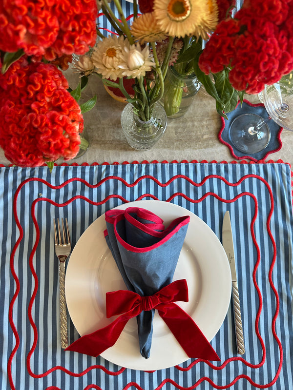 Lot assorti : 1 set de table, 1 serviette, 1 dessous de verre - Collection JIMMY - SANS le rond de serviette